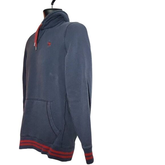 Abercrombie & Fitch Men's Size Small Navy Red Pullover Hoodie - Picture 2 of 5